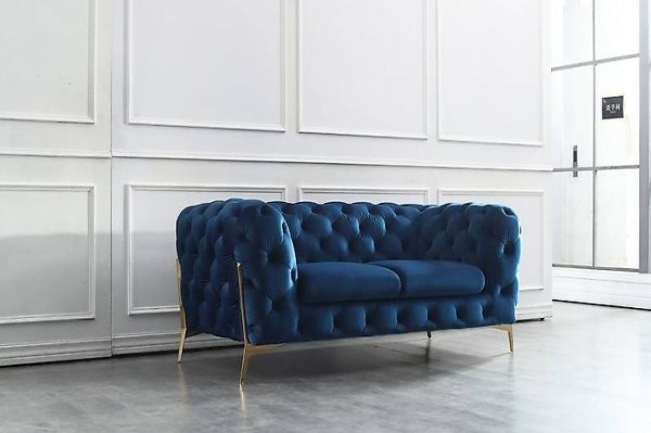  CHESTERFIELD SITZ TEXTIL STOFF 2 SITZER WOHNZIMMER GARNITUR