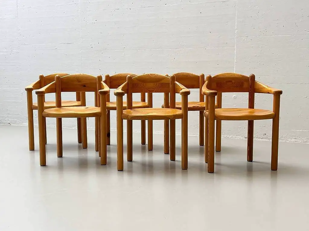 Stühle aus Kieferholz von Rainer Daumiller, 1970er Jahre