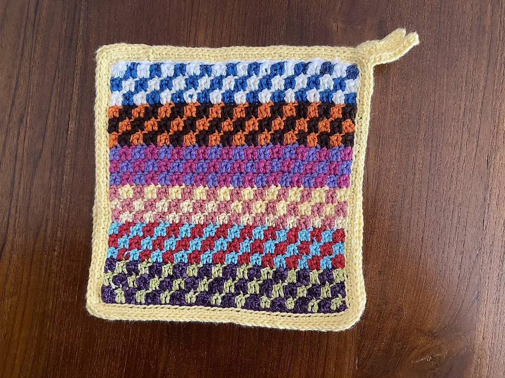 Topflappen gehäkelt Karomuster