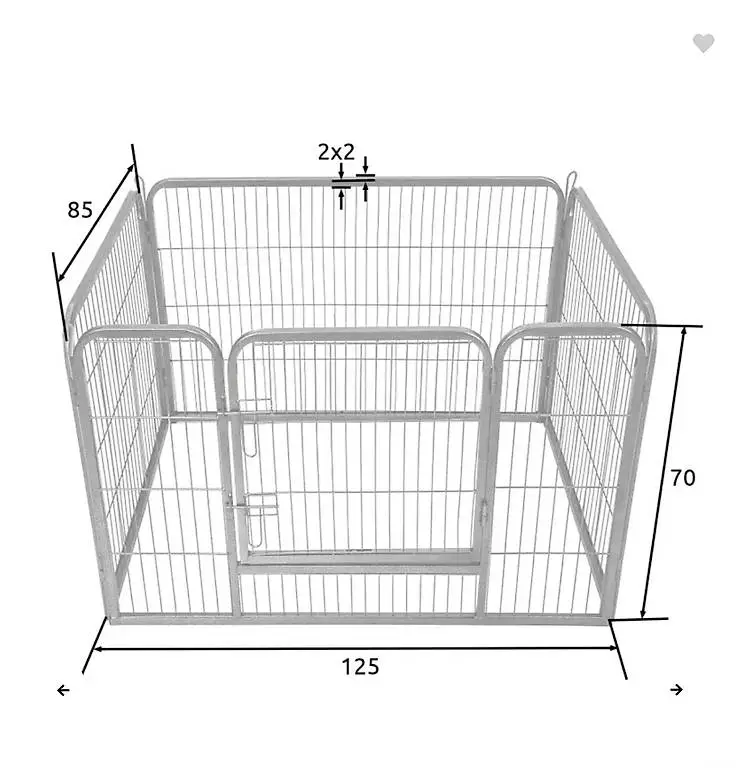 recinto per cuccioli, forma quadrata 125 x 85 x 70 cm