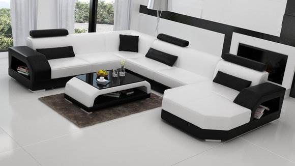  Ledersofa XXL Designer Wohnlandschaft LINZ I 2657