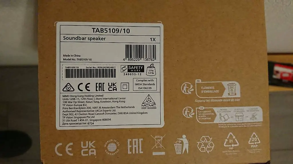 philips tab5109 soundbar 2.0-2 kanal 120w "neu" "ovp"