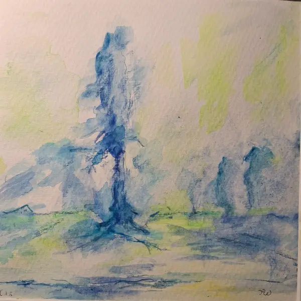 Der blaue Baum im Finnland