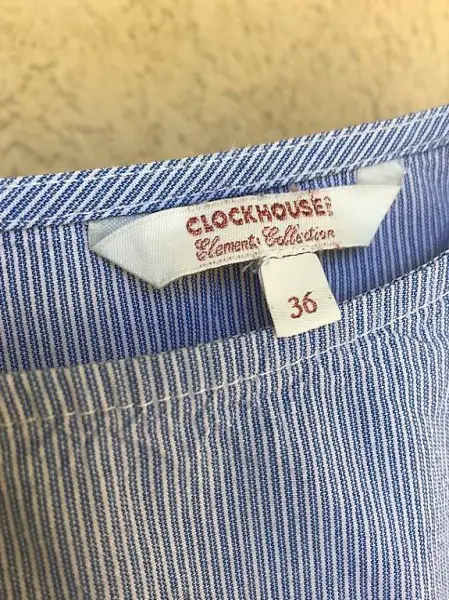 Bluse hellblau weiss Grösse 36