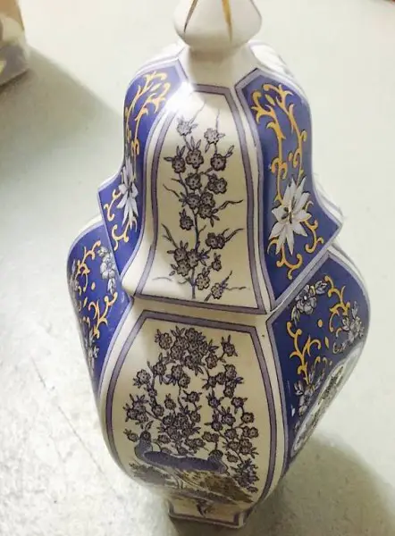handbemalte Keramik Vase und Wand- Dekoration aus Portugal