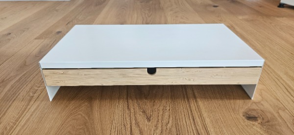 Monitorerhöhung mit Schublade, weiss Ikea Elloven