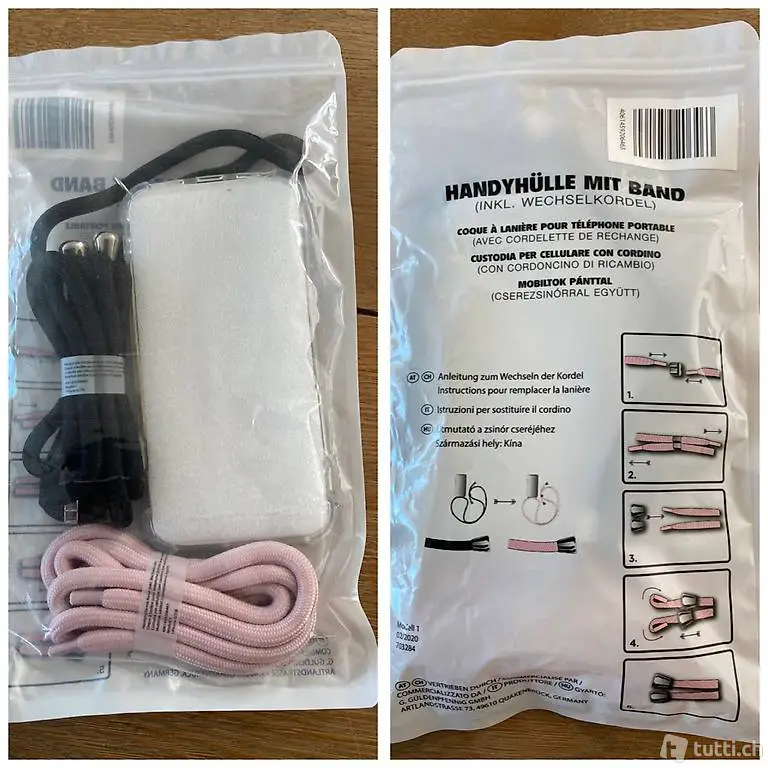 Handyhülle mit Band (inkl. Wechselkordel)