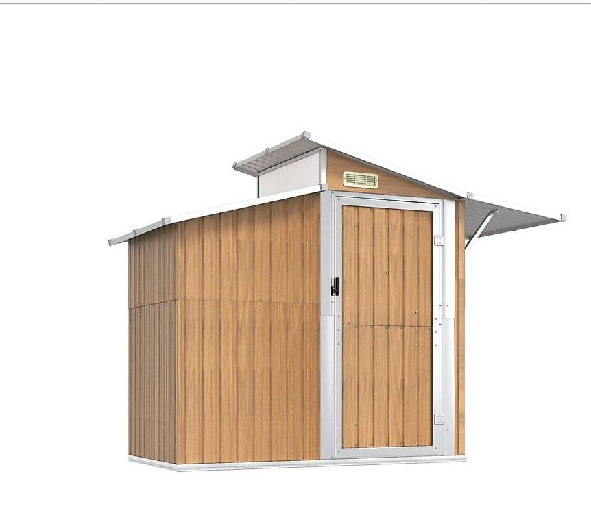 Geräteschuppen Braun 270x130x208,5 cm Verzinkter Stahl