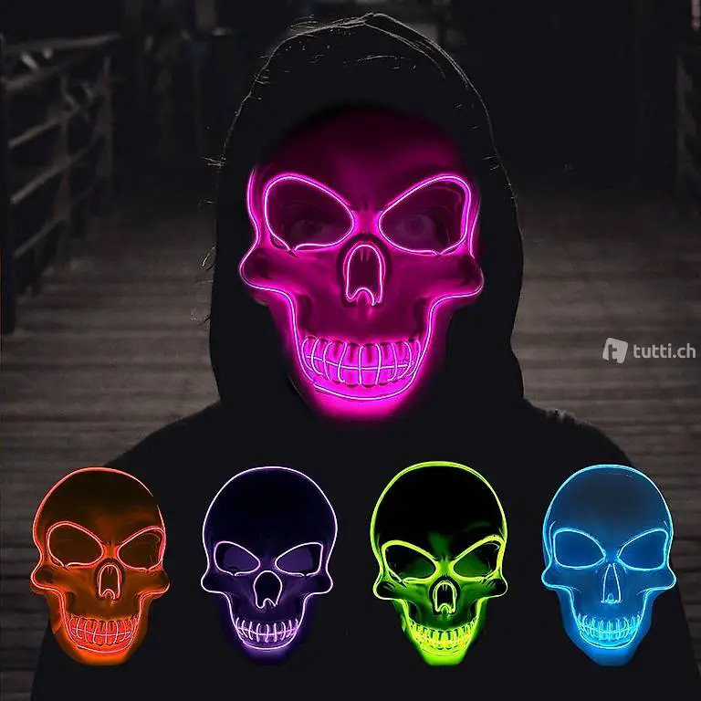  Totenkopf Maske mit LED