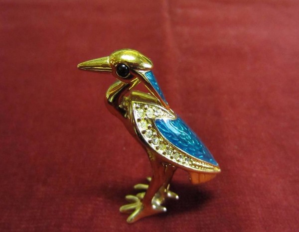  Figur Reiher vergoldet