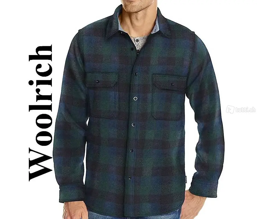 S NEU 179.- Woolrich Hemd Wolle + Qualität #