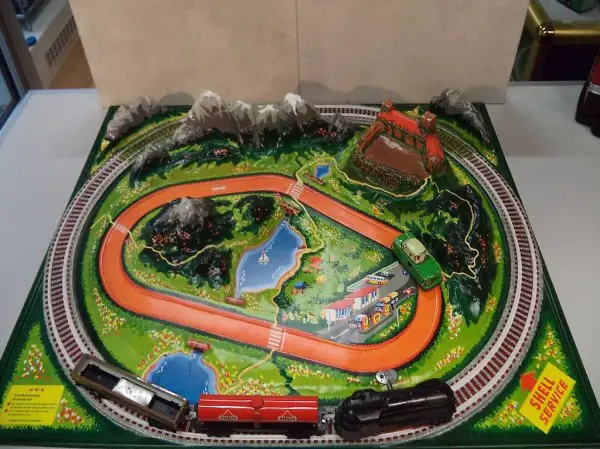 H.W.N Eisenbahnanlage von1964 sehr rar 70x55cm top zustand