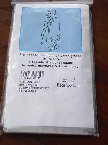 Regenponcho, neu + verpackt