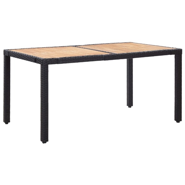  7-tlg. Garten-Essgruppe mit Auflagen Poly Rattan Schwarz 0..