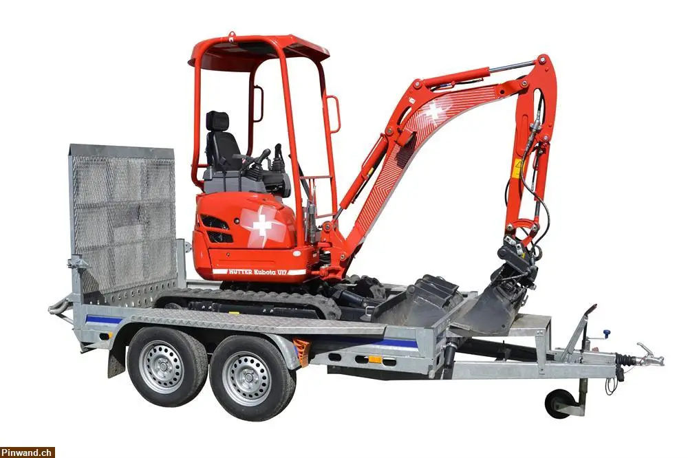 Vermietung 1.8 T. Bagger inkl. Transportanhänger