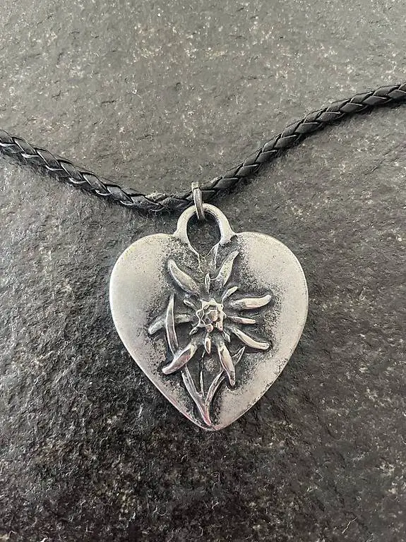 Herz Edelweiss Halskette Trachtenschmuck