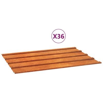  vidaXL Dachplatten 36 Stk. Rostig 60x44 cm SKU:151971