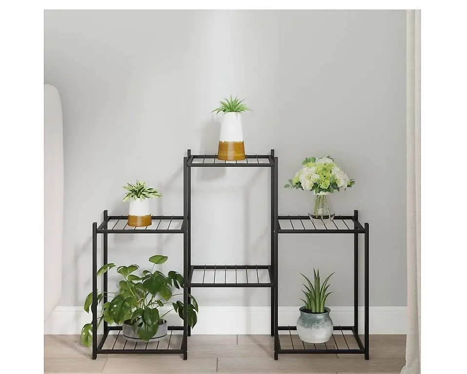 Blumenständer 83x25x60 cm Schwarz Eisen