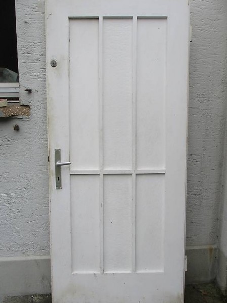 Alte Holz-Türe mit Glas-Einsatz 93 x 189 Tür Shabby Vintage