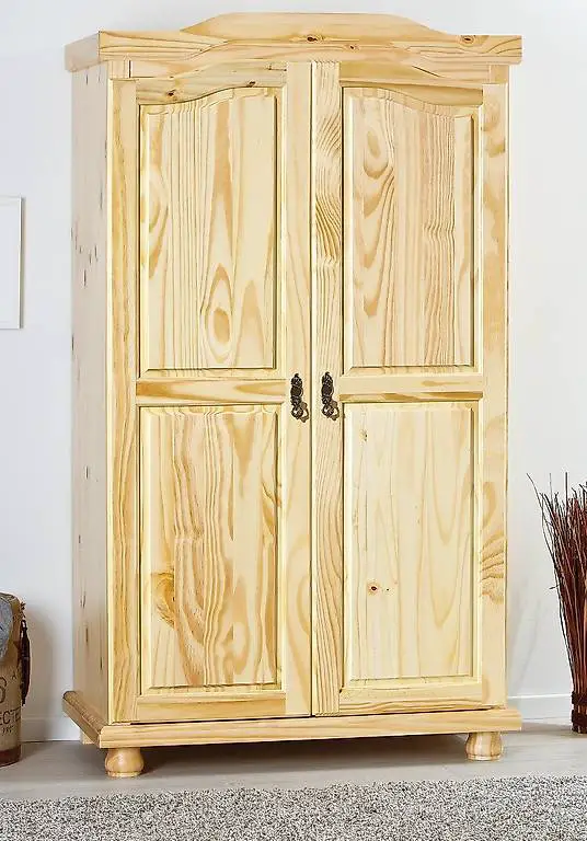 Bauernschrank Kleiderschrank 2-türig in Massivholz Natur