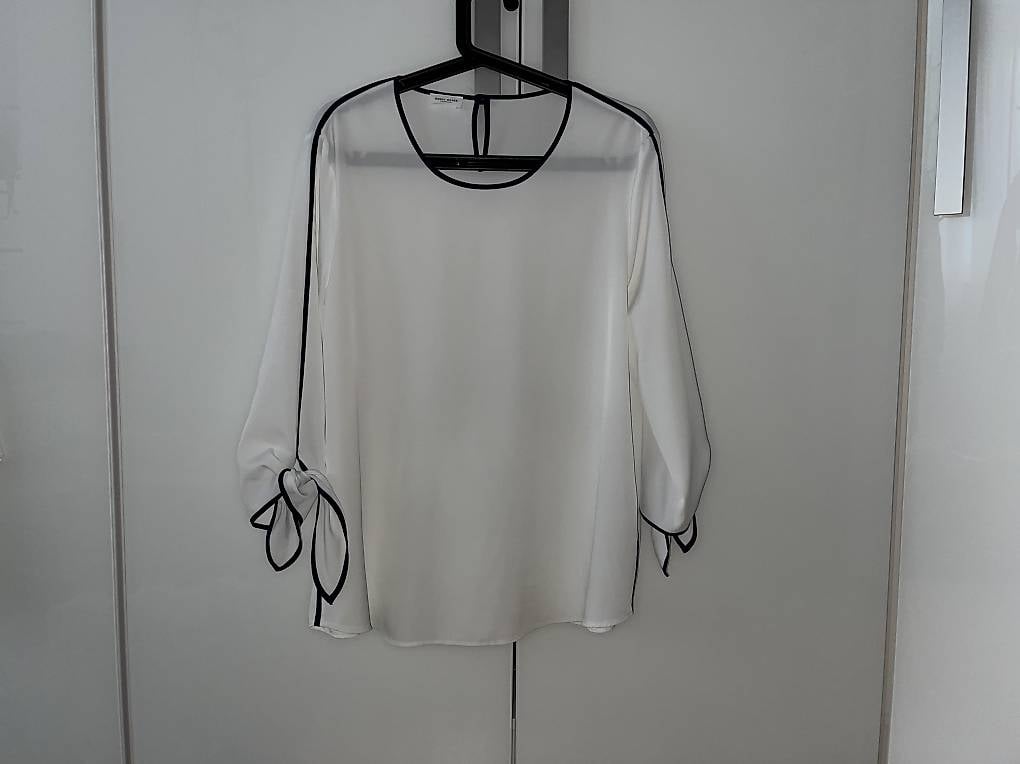 Gerry Weber Bluse weiss mit blauen Details Gr. L, fabrikneu