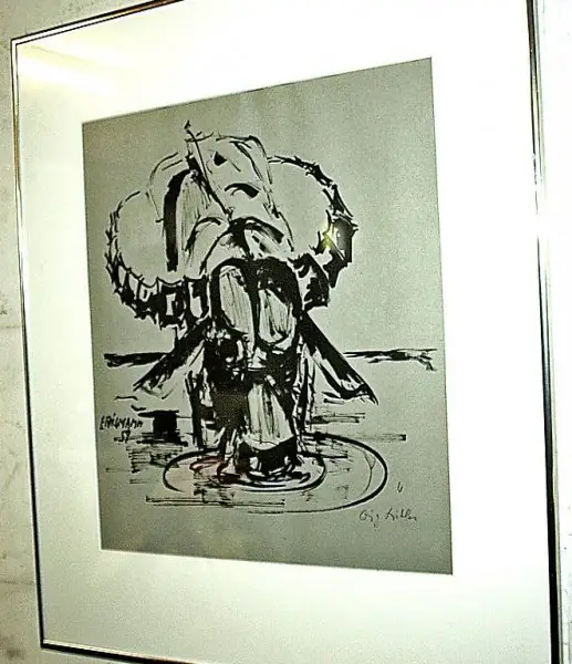 Mamuth Elefant Zeichnung (Kaligraphie) Erismann59