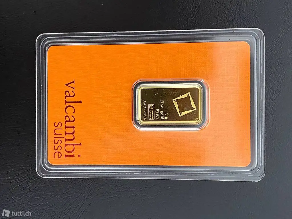 Goldbarren 5 g Valcambi Suisse