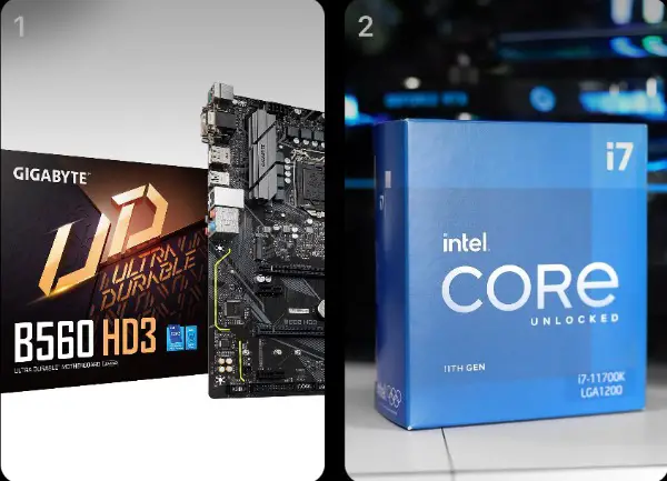 Gigabyte b560 HD3 rev1.0 Mainboard + i7 11700k