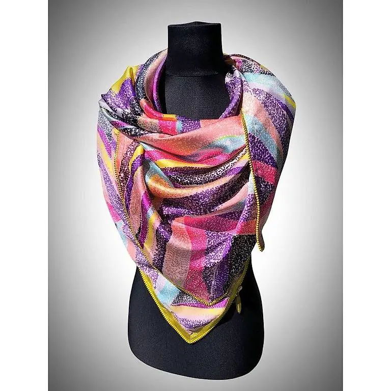 Seidenfoulard mit Reissverschluss Design_Rainbow_NEU