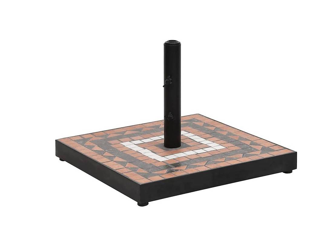 Sonnenschirmständer Terrakotta und Weiss Quadratisch 12 kg