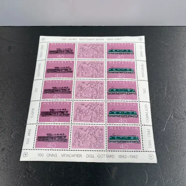 >top: sbb cff sff briefmarken 100j gotthard eisenbahn