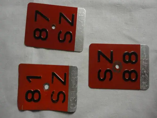  Veloschilder, Numern Schilder, Fahrrad Nummern SZ