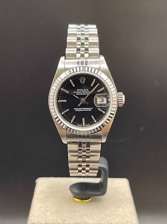 Rolex Lady-Datejust 79174 26 Stahl Gold Black Schwarz