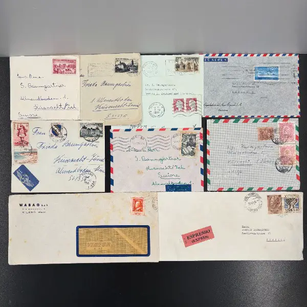 alte luftpost briefmarken italien portugal frankreich spanien
