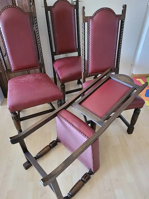 4 Seddie vintage in pelle