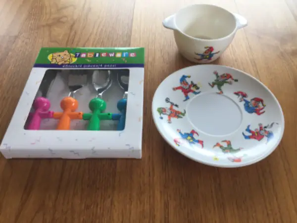 Kinder Geschirr 7 Zwerge Ornamin & Besteck Tableware