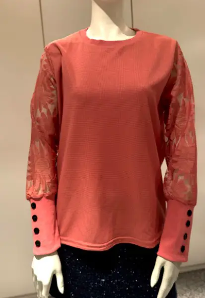 blouse vieux rose dentelles dame 40