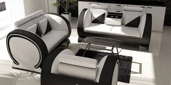  LEDER GARNITUR COUCHEN SOFAS 3+2+1 VIGO -K