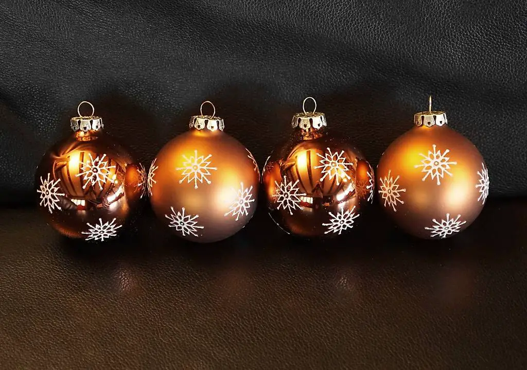 Weihnachtskugeln Glas, Orange-Bronze hochgl. und seidenglanz