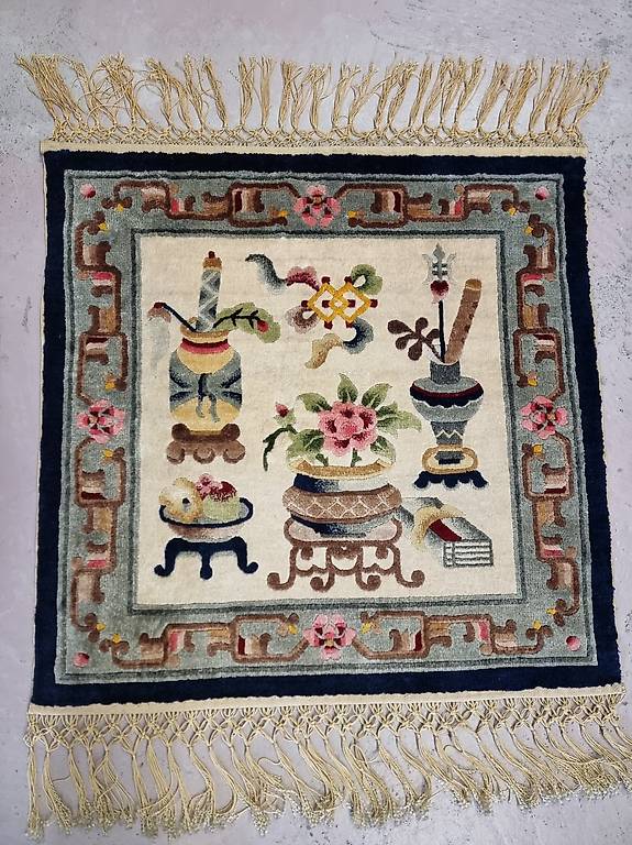 65x65 Seidenteppich Handgeknüpft