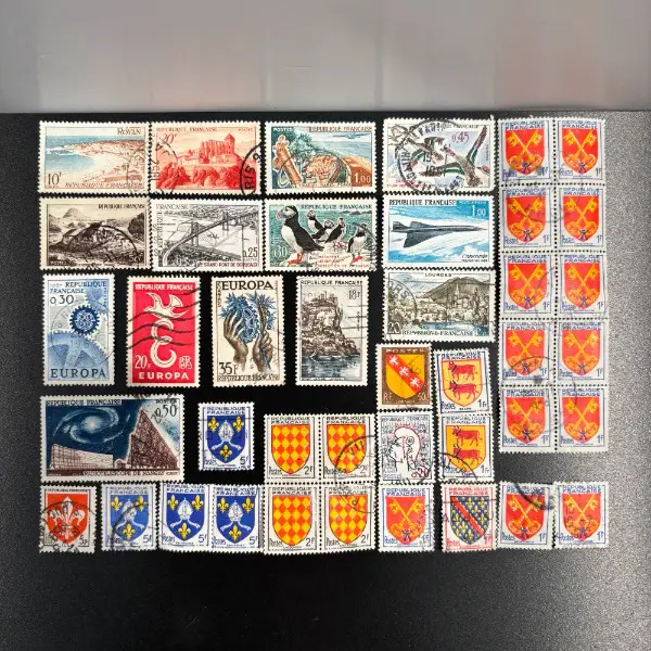 >rar: briefmarken frankreich wappen concord mittelmeer brücke