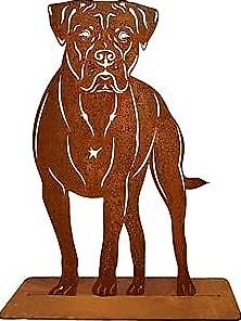 Hundefigur aus Edelrost, 75 cm