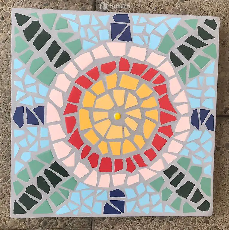 Mosaik Gartenplatte 40x40 NEU