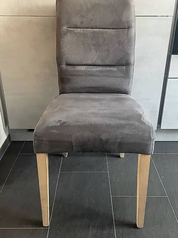 4 gebrauchte, abwaschbare küchenstuhle / stühle - grau