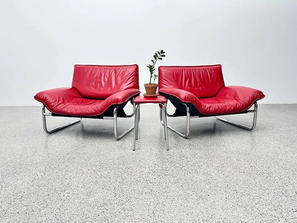 Bauhaus Ledersessel von Johan Bertil Häggström für Ikea 70er