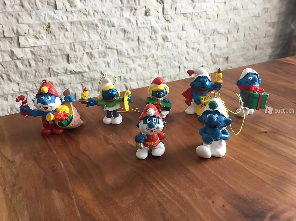 schlümpfe weihnachten 7stück aus sammlung
