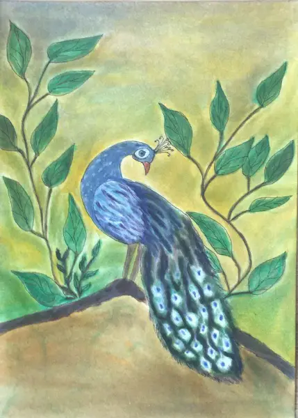 Selbst gemalt, der Pfau