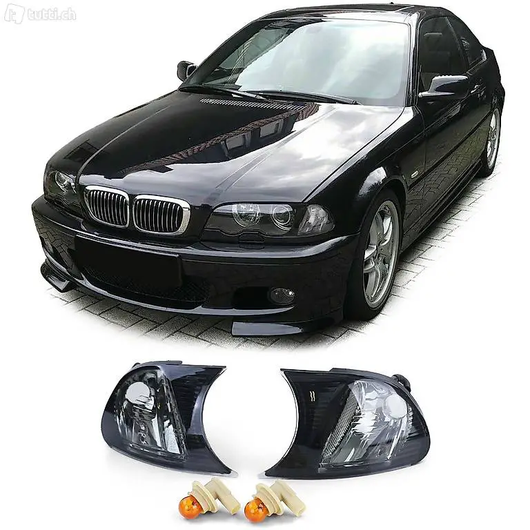  Klarglas Blinker Schwarz BMW 3er E46 Coupe Cabrio 01-03