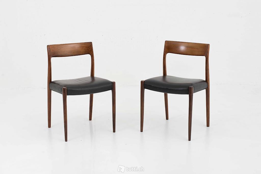  Nils Møller Stühle Nr. 77 von J. L. Møller, im Zweierset