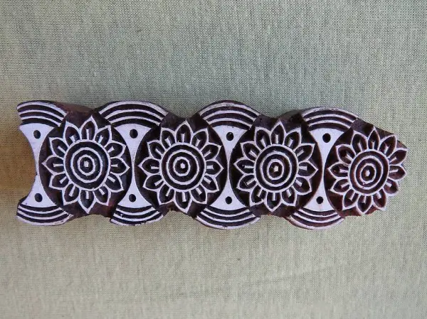 Holzstempel Blockprint für Stoff und Papier, Bordüre 4